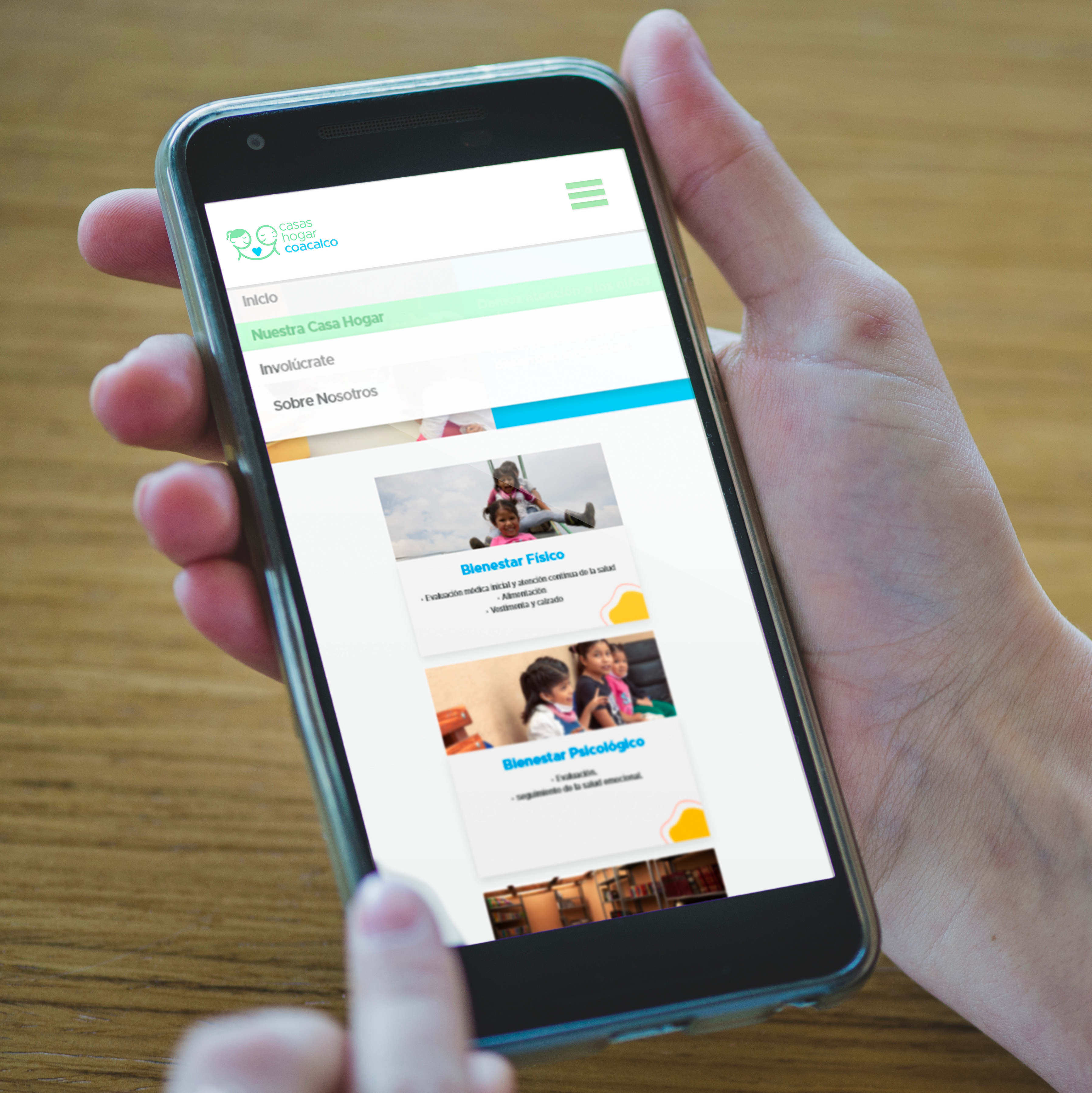 Children's home site on mobile