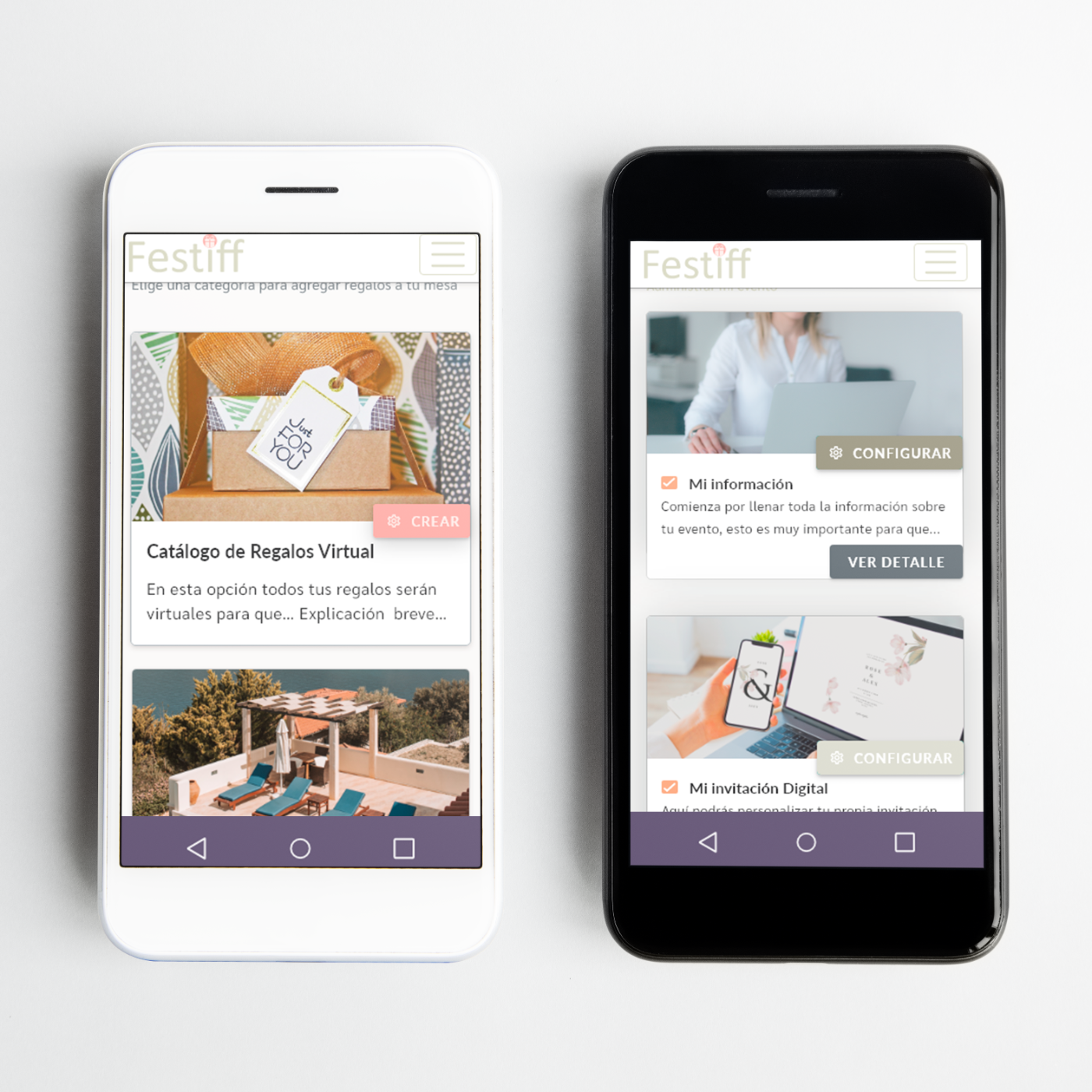 Festiff on mobile — gift catalog and event management