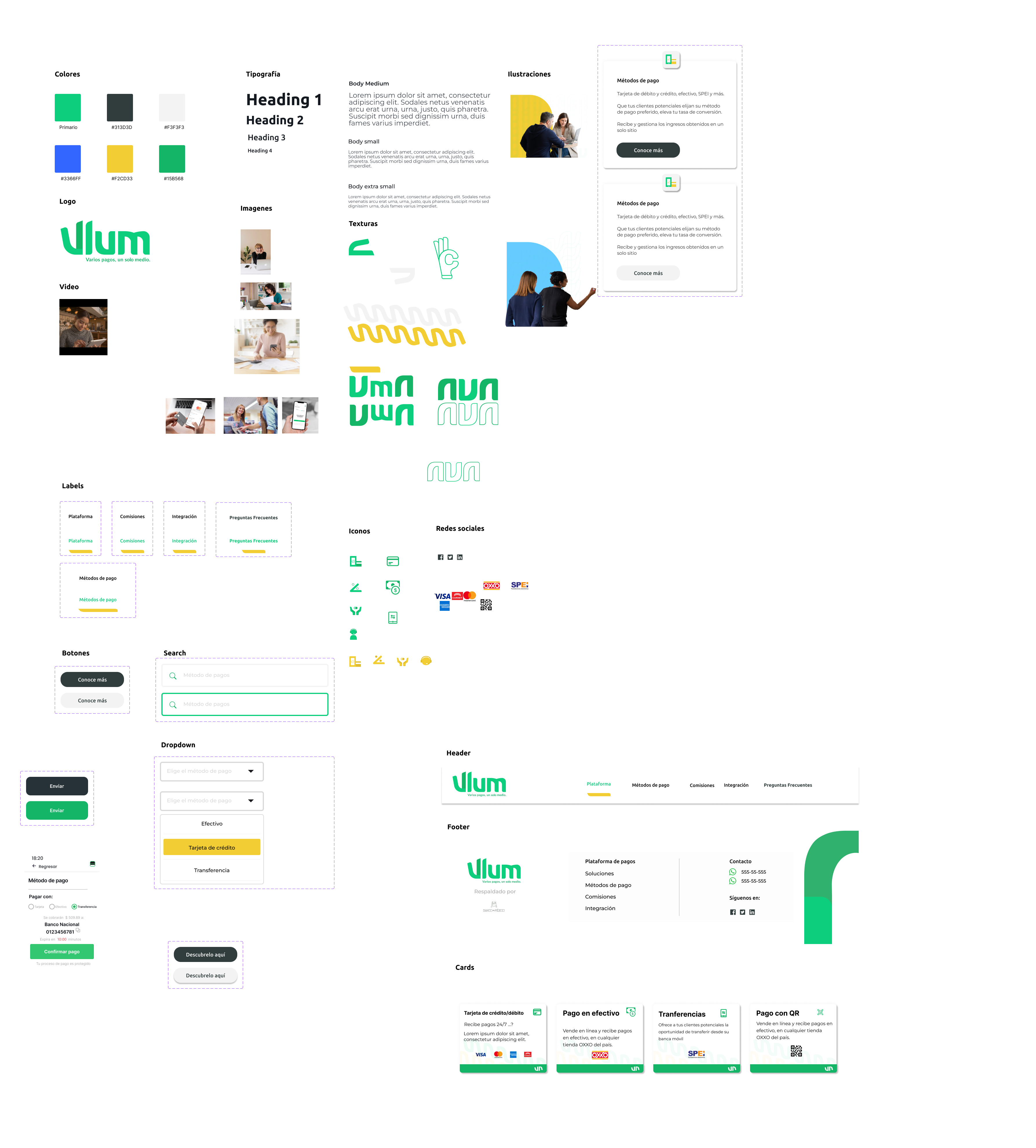 Vlum design system: colors, typography, components